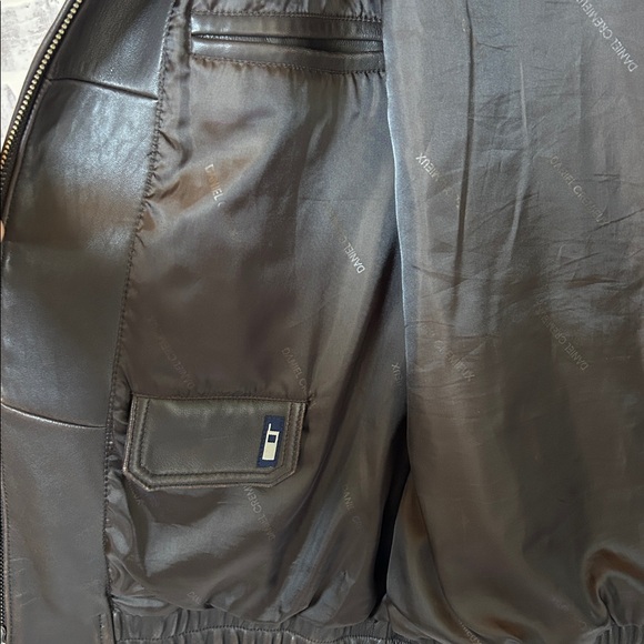 Daniel Cremieux Mens Large Lambskin Leather Zip Jacket Brown Bomber Elevated - Picture 9 of 16